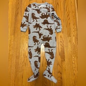CARTERS like new 5T footed dinosaur pajamas fleece